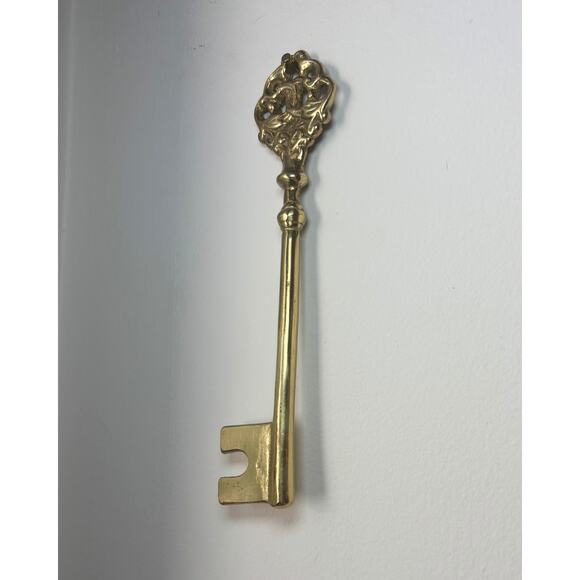 Vintage Brass Skeleton Key Wall Decor Ornate Large Brass Key, Wall Hanging - Picture 3 of 3